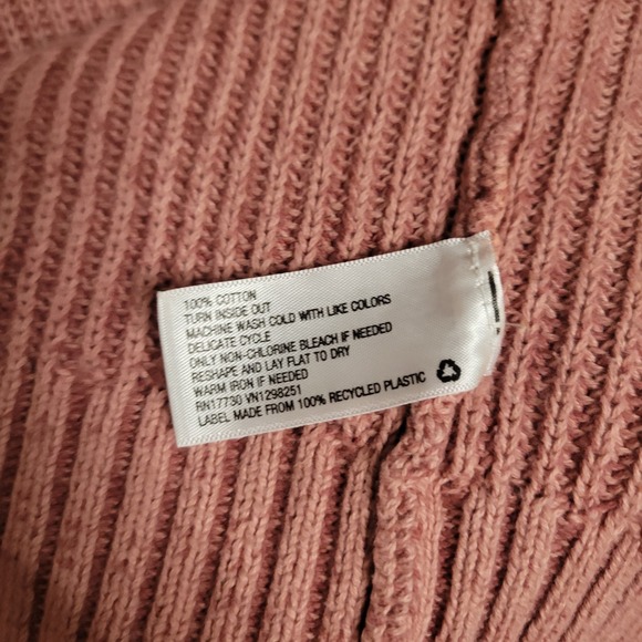 Pink Confetti Cardigan‎ Sweater Open Front Duster Oversized Pockets M Merium - Picture 11 of 13